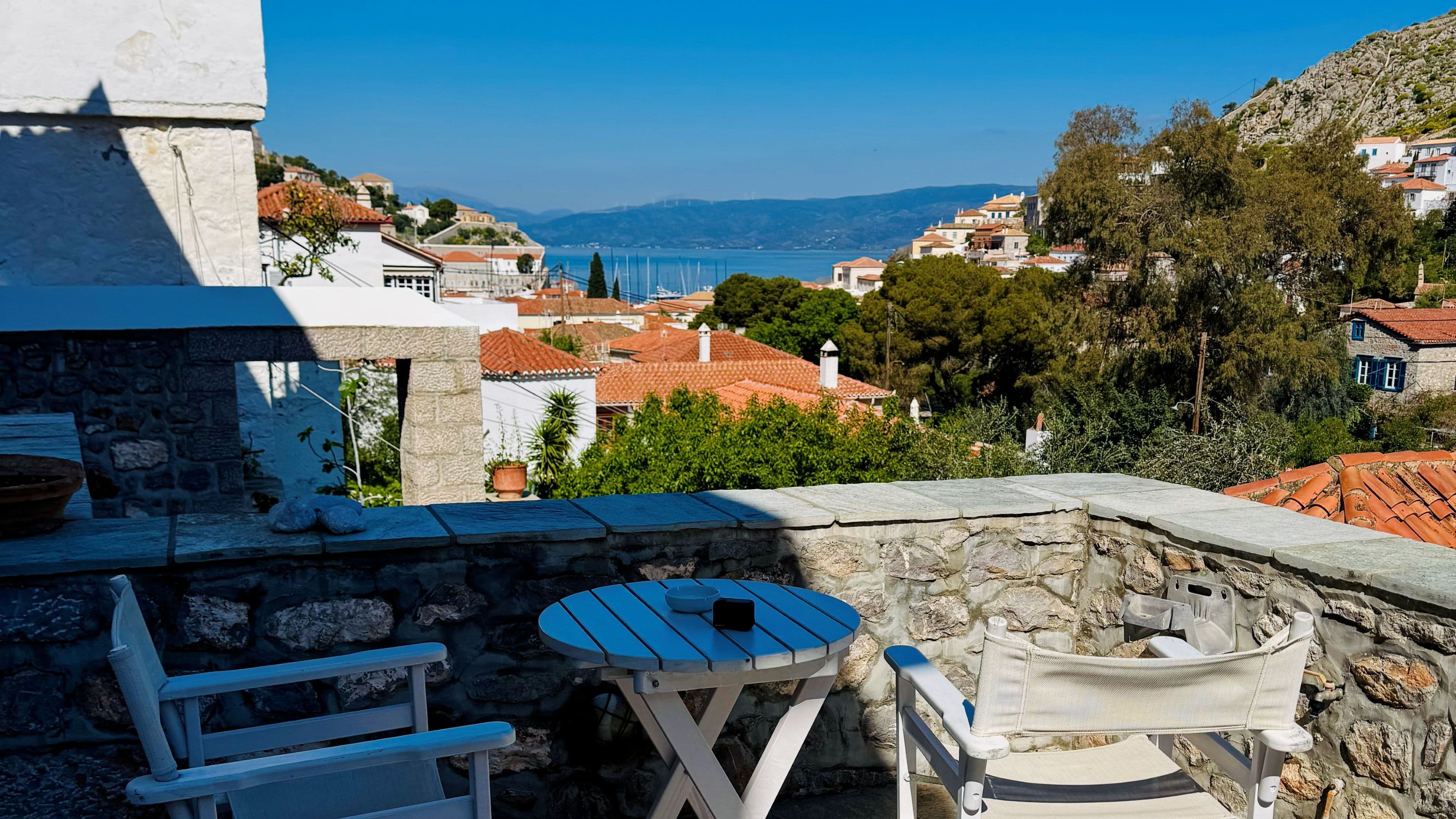 The terrace of my rented place on Hydra island