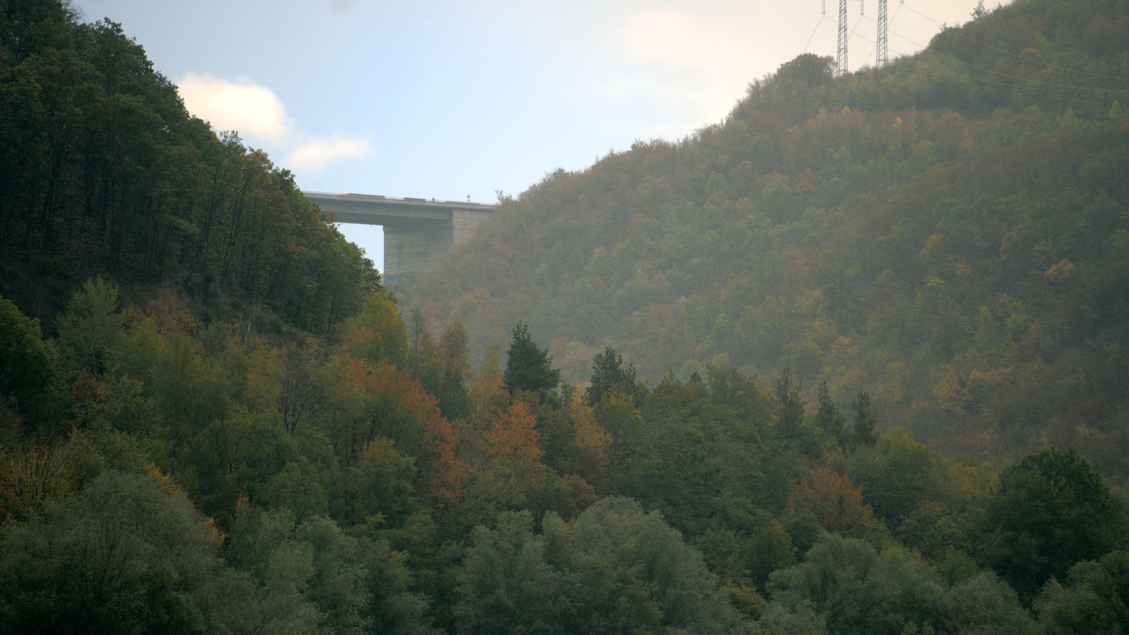 Bebresh viaduct with the clouds approaching from the mountain